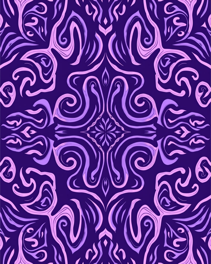 Amethyst Lavender Swirls Pattern Rug