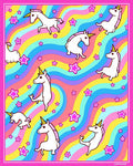 Whimsical Unicorn Star Pattern Rug