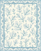 Delicate Leaf Pattern With Floral Border Rug