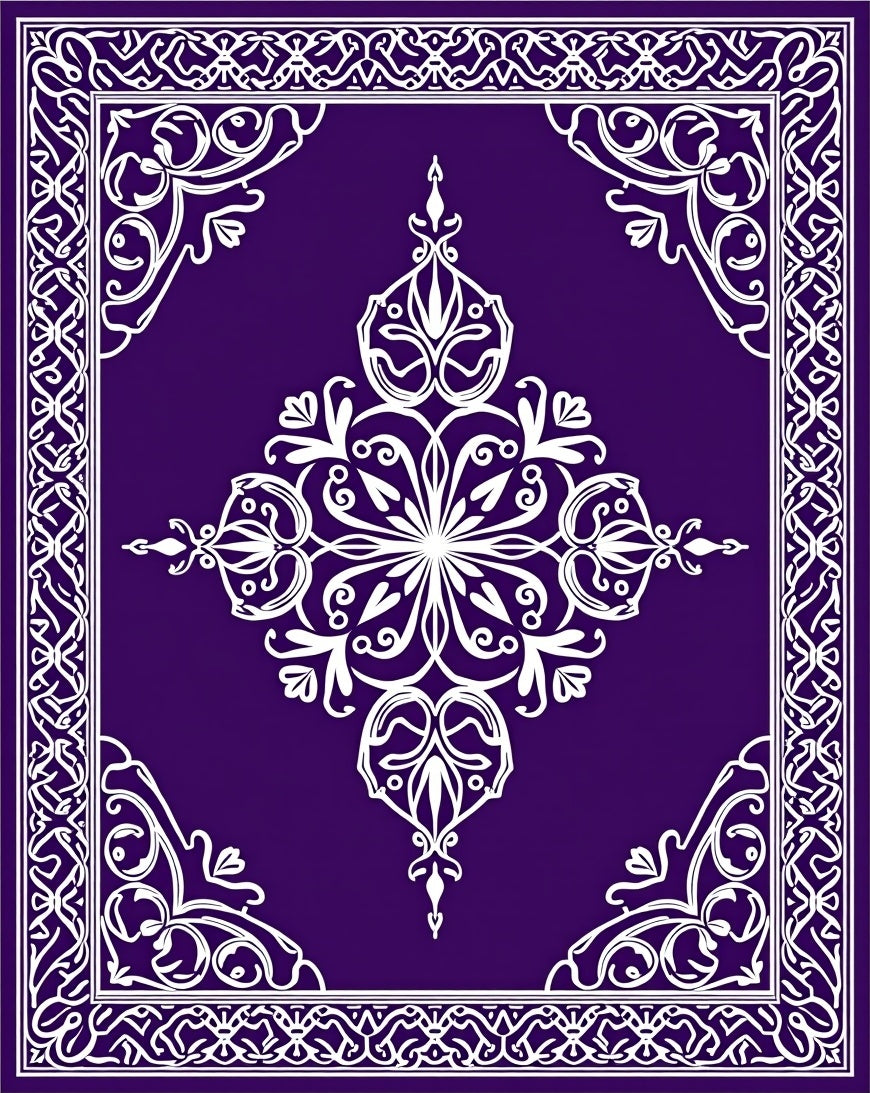 Intricate Paisley Floral Border Design Rug