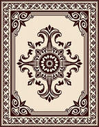 Ornate Mandala Scrollwork Style Rug