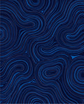 Deep Blue Swirling Organic Pattern Rug