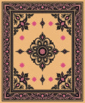 Intricate Floral Medallion Beige Rug