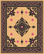Intricate Floral Medallion Beige Rug