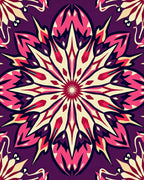 Radiant Pink Jewel Tone Mandala Rug