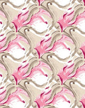 Abstract Pink Floral Swirl Pattern Rug