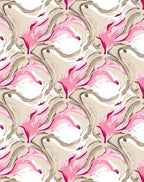 Abstract Pink Floral Swirl Pattern Rug