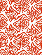 Bold Red Floral Abstract Pattern Rug