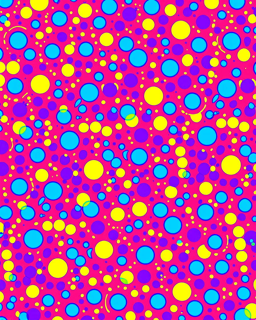 Bright Multi Colored Polka Dot Design Rug