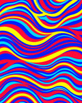 Vibrant Color Wave Pattern Rug
