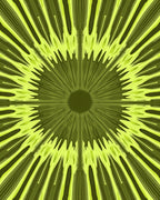 Radial Green Geometric Burst Rug
