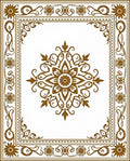 Ornate Floral Medallion Frame Design Rug