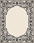 Elaborate Black Floral Border Design Rug