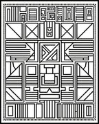 Abstract Geometric Black White Design Rug