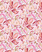 Soft Pink Floral Swirl Pattern Design Rug