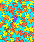 Colorful Puzzle Piece Pattern Design Rug