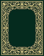 Formal Gold Floral Vine Border Rug