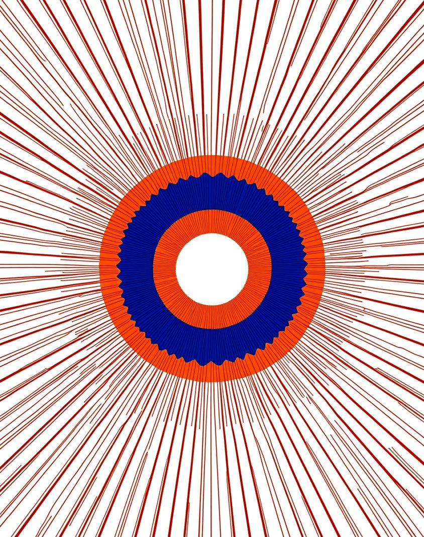 Concentric Sunburst Design Rug
