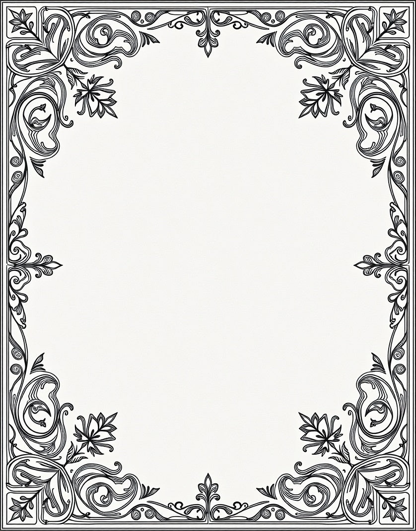 Vintage Floral Scrollwork Pattern Rug