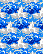 Cool Blue Abstract Camouflage Pattern Rug