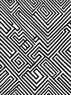 Abstract Black White Geometric Maze Pattern Rug