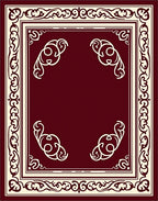 Classic Burgundy Cream Ornamental Design Rug