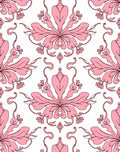 Pink Floral Damask Patterned Rug