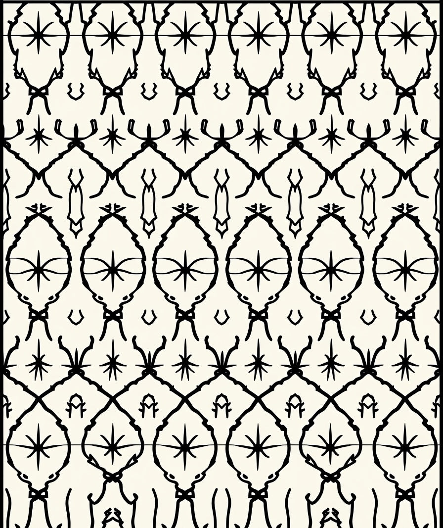 Abstract BlackWhite Linear Pattern Design Rug