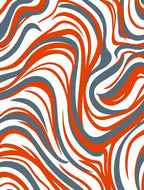 Burnt Orange Gray Swirl Pattern Rug