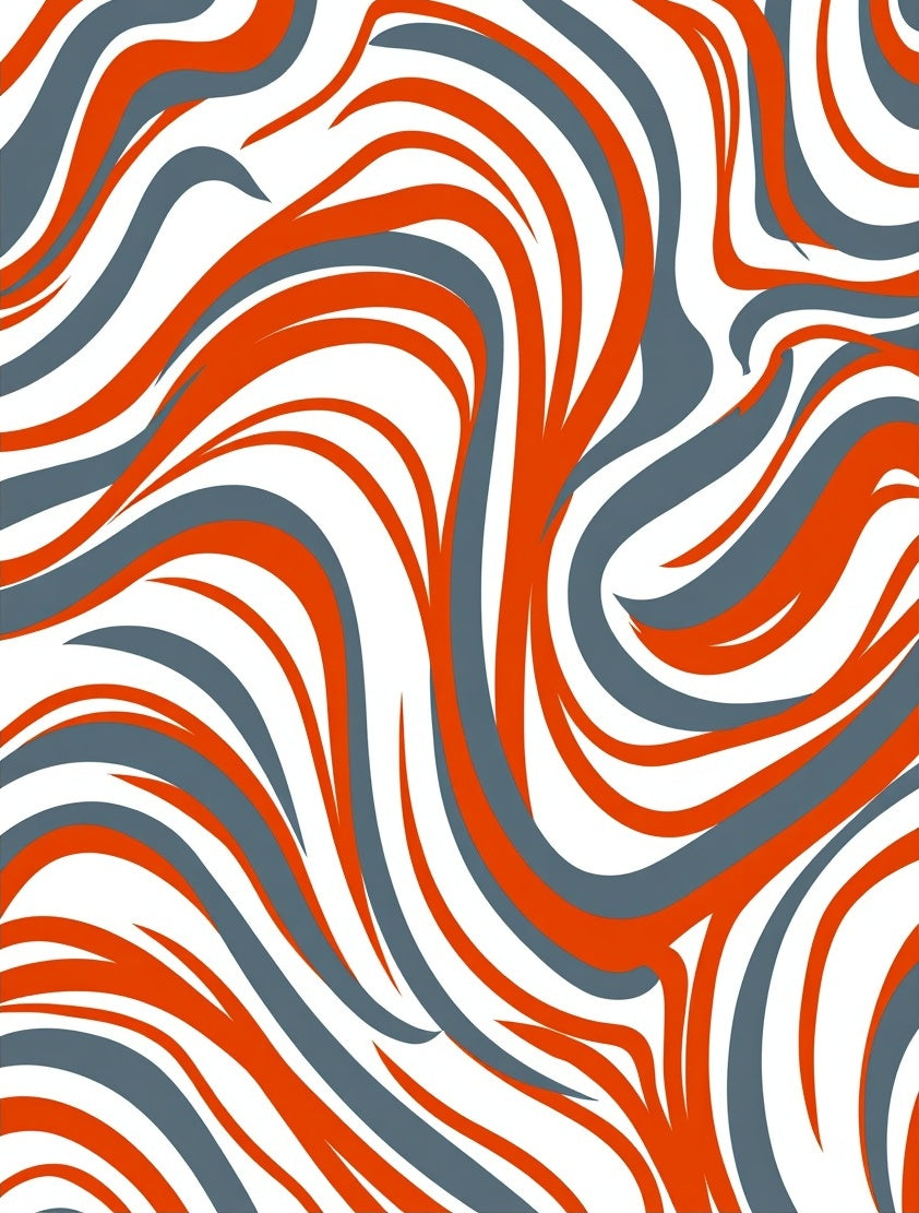 Burnt Orange Gray Swirl Pattern Rug