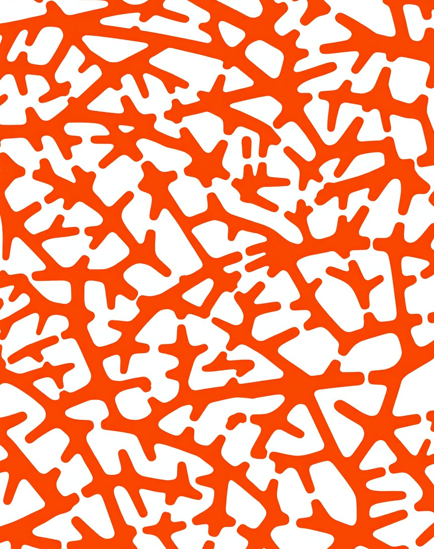Abstract Coral Branch Pattern Rug