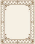 Elegant Brown Geometric Floral Borders Rug