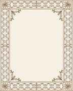 Elegant Brown Geometric Floral Borders Rug