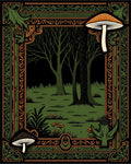 Enchanted Forest Mushroom Art Nouveau Rug