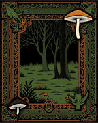 Enchanted Forest Mushroom Art Nouveau Rug