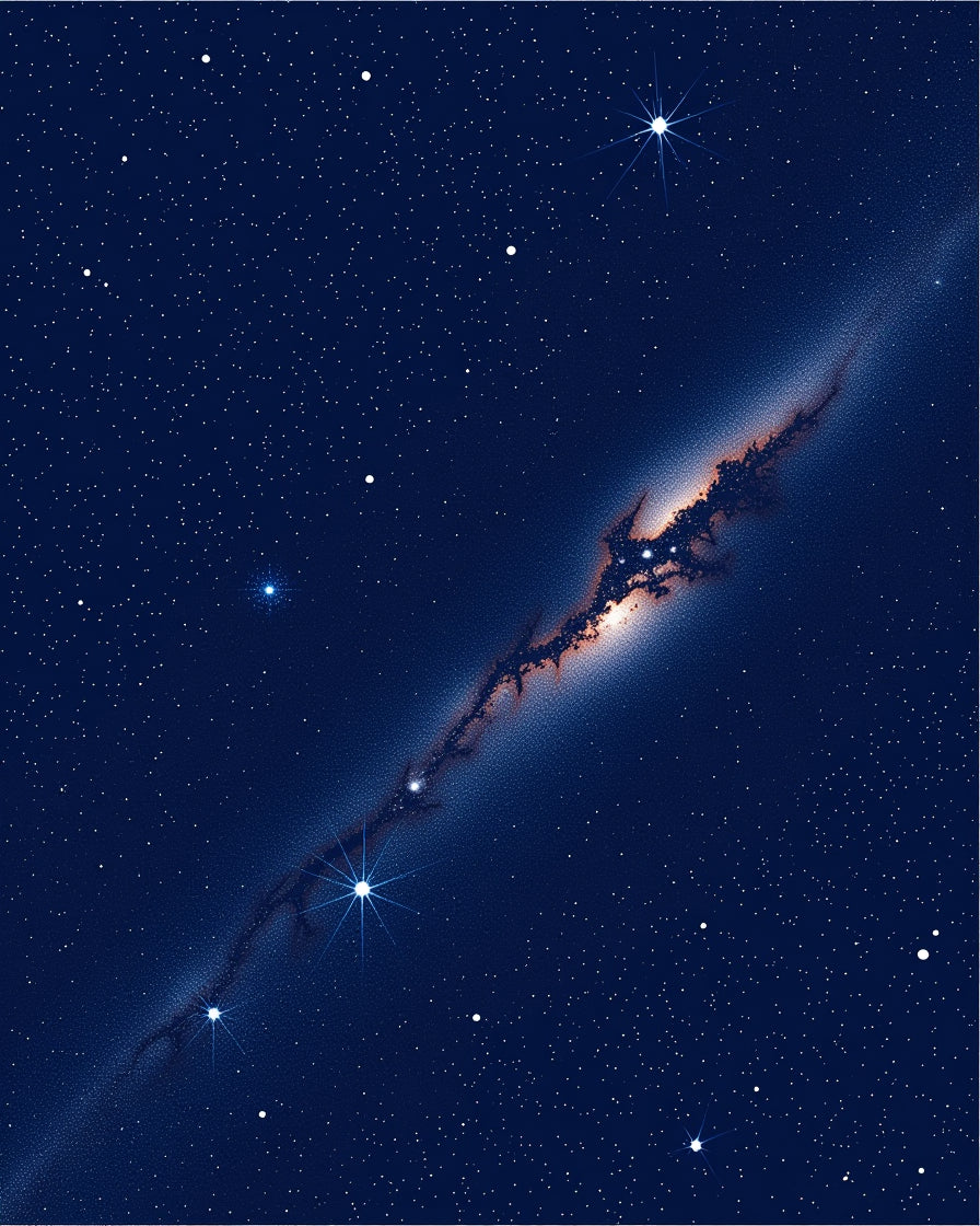 Cosmic Deep Blue Starry Nebula Rug