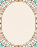 Floral Bordered Cream Ornamental Design Rug