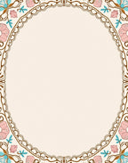 Floral Bordered Cream Ornamental Design Rug