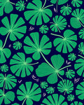 Emerald Ginko Leaf Pattern Rug