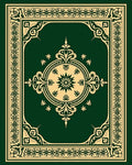 Classic Green Gold Medallion Border Rug