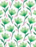 Soft Green Flower Pattern Design Rug