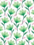 Soft Green Flower Pattern Design Rug