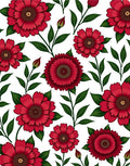 Red Vintage Floral Arrangement Rug