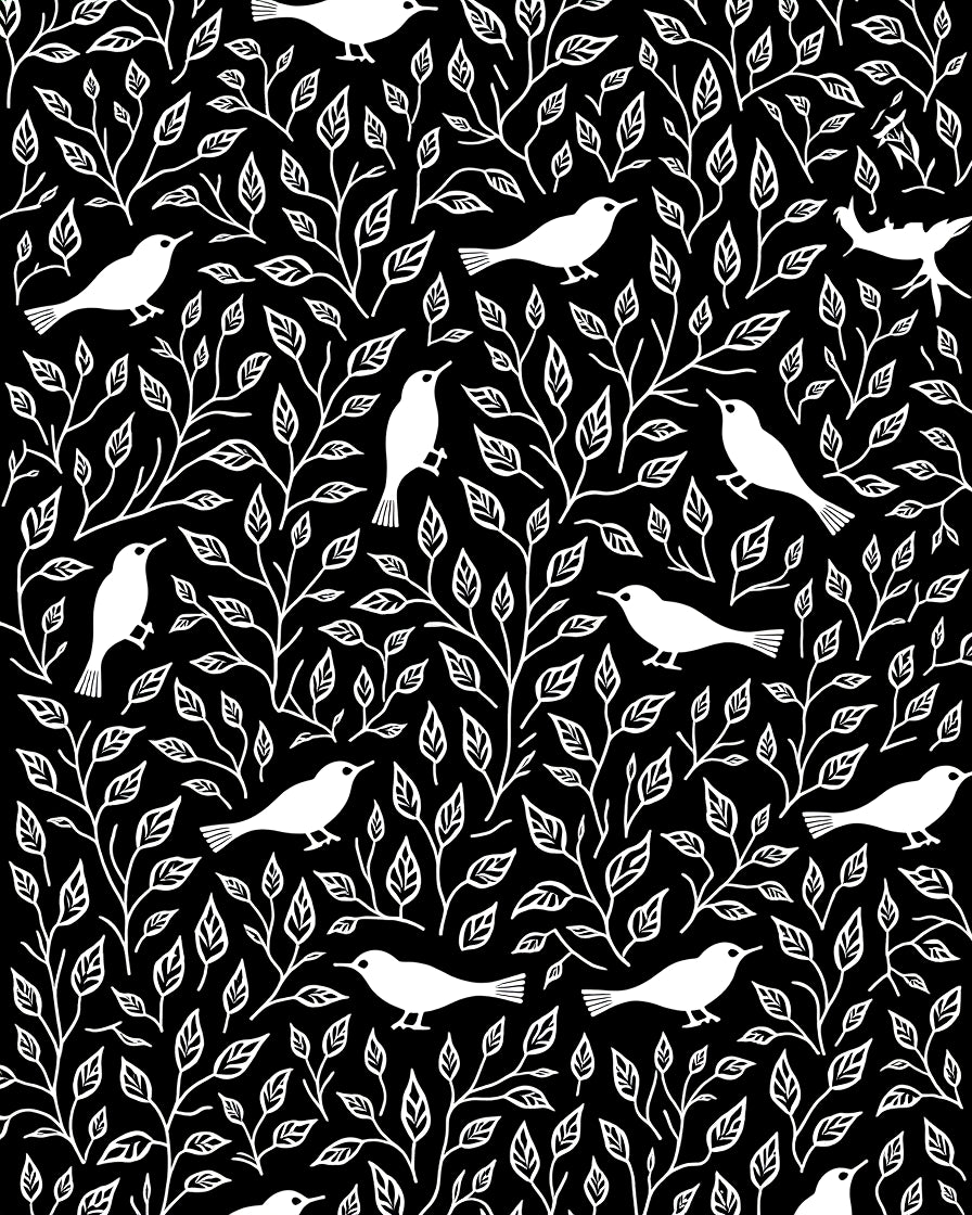 Charming Birds Branches Silhouette Design Rug