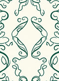 Elegant Jade Swirl Floral Pattern Rug