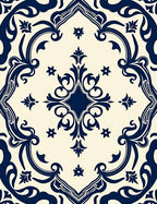 Classic Scrollwork Floral Design Rug