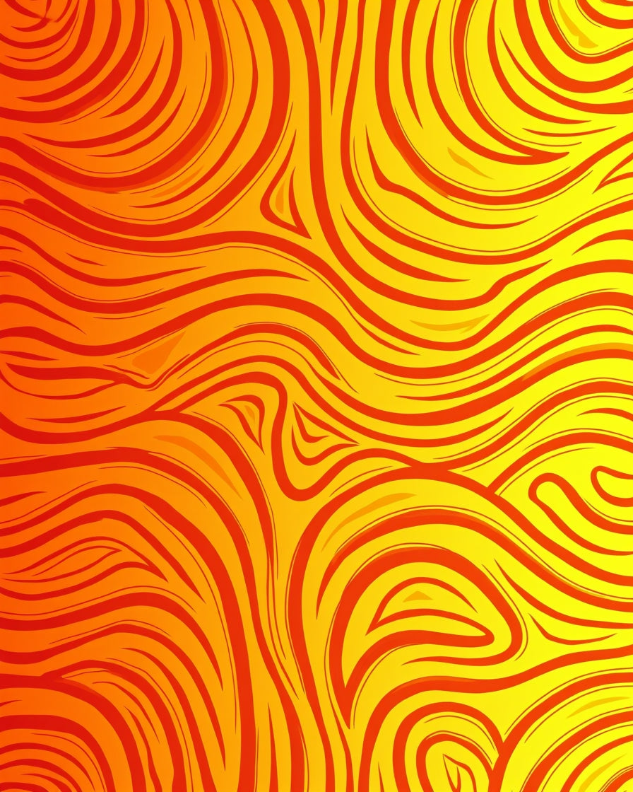 Bold Warm Fire Swirl Pattern Rug