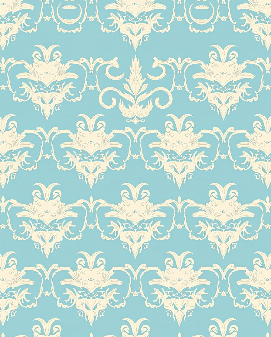 Pale Yellow Floral Damask Pattern Rug