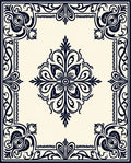 Elegant Vintage Floral Scroll Rug