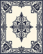 Elegant Vintage Floral Scroll Rug
